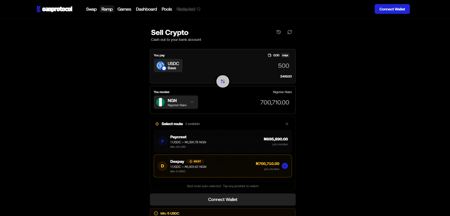 Ramp Interface — On-ramp Flow